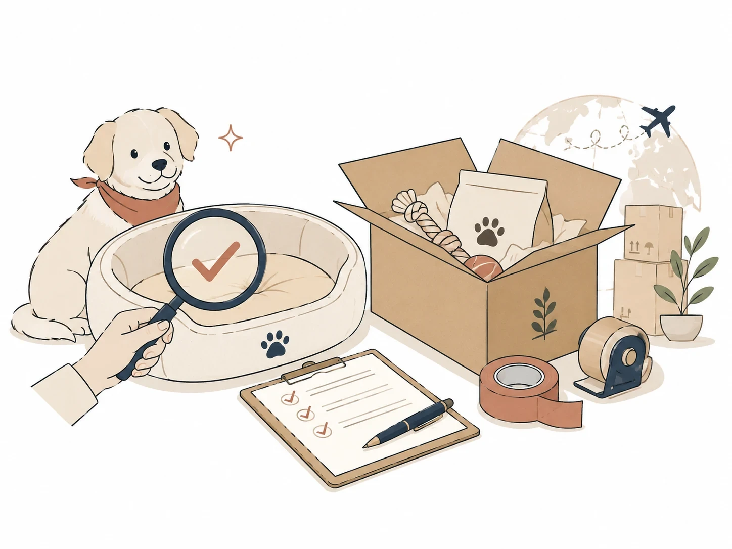 Pet product inspection, packing and shipment preparation