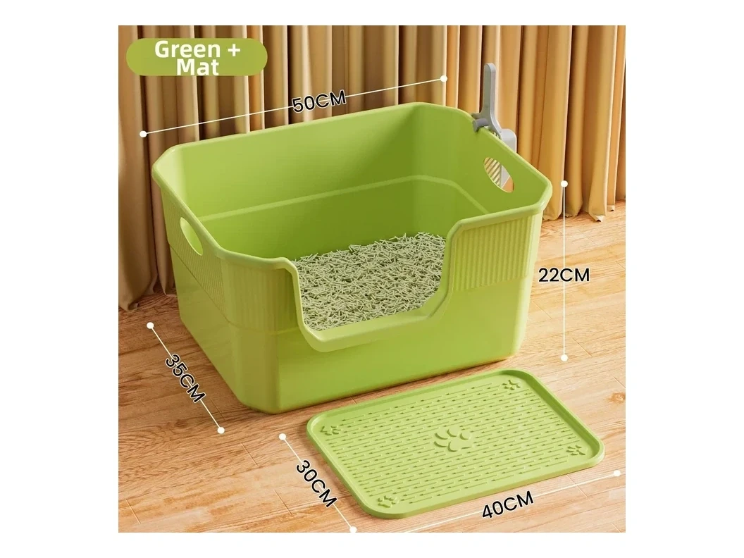 High-Sided Cat Litter Tray with Detachable Step image 1