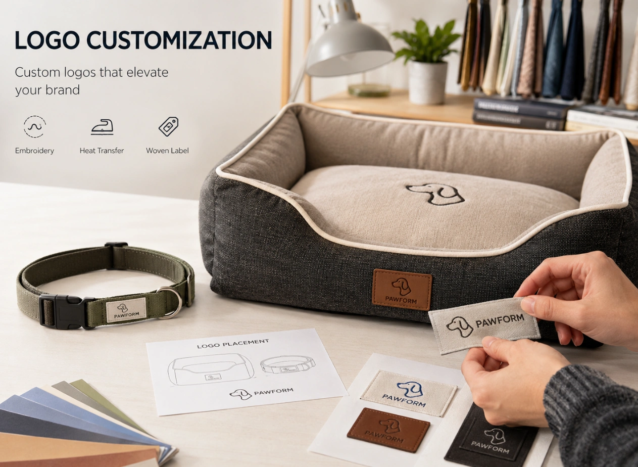 Logo customization options for pet product private label programs