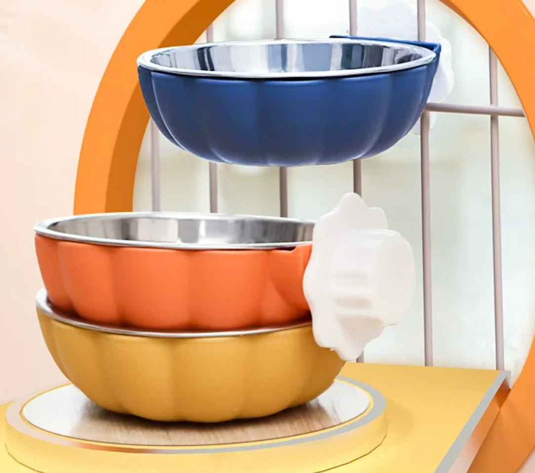 Cage-Mounted Stainless Steel Pet Bowl