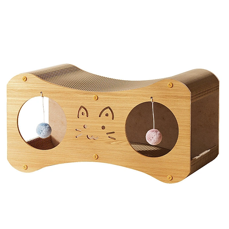 Dual-Level Corrugated Cat Scratcher Lounge - Model MZBJH008