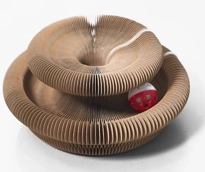 Accordion Round Cat Scratcher Toy - Model MZBJY005