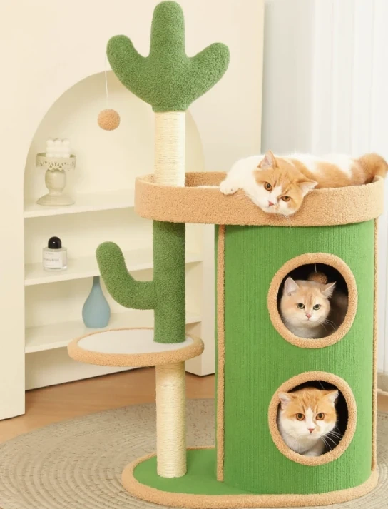 Green Cactus Cat Condo - Model MPJJH012