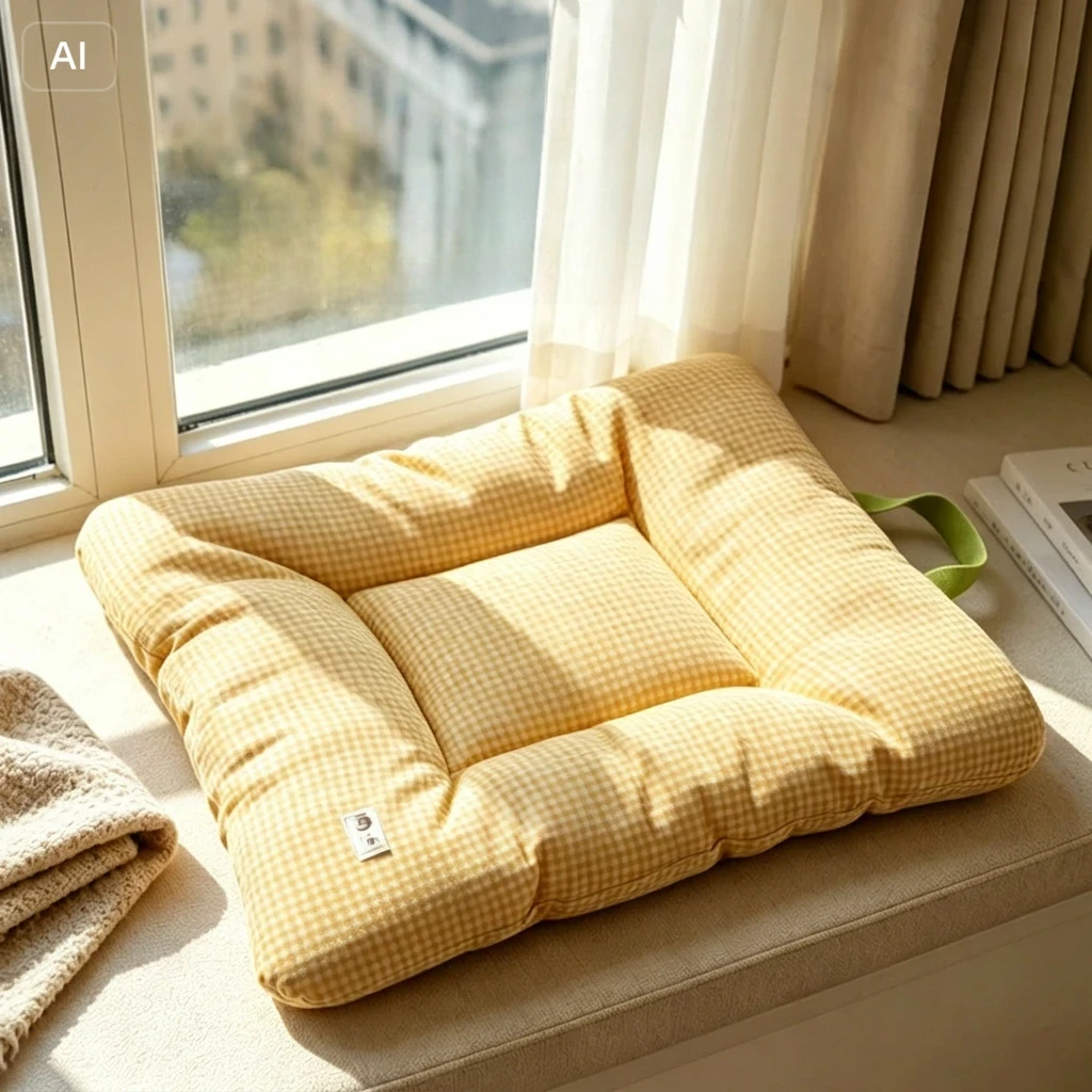 Soft gray pet bed