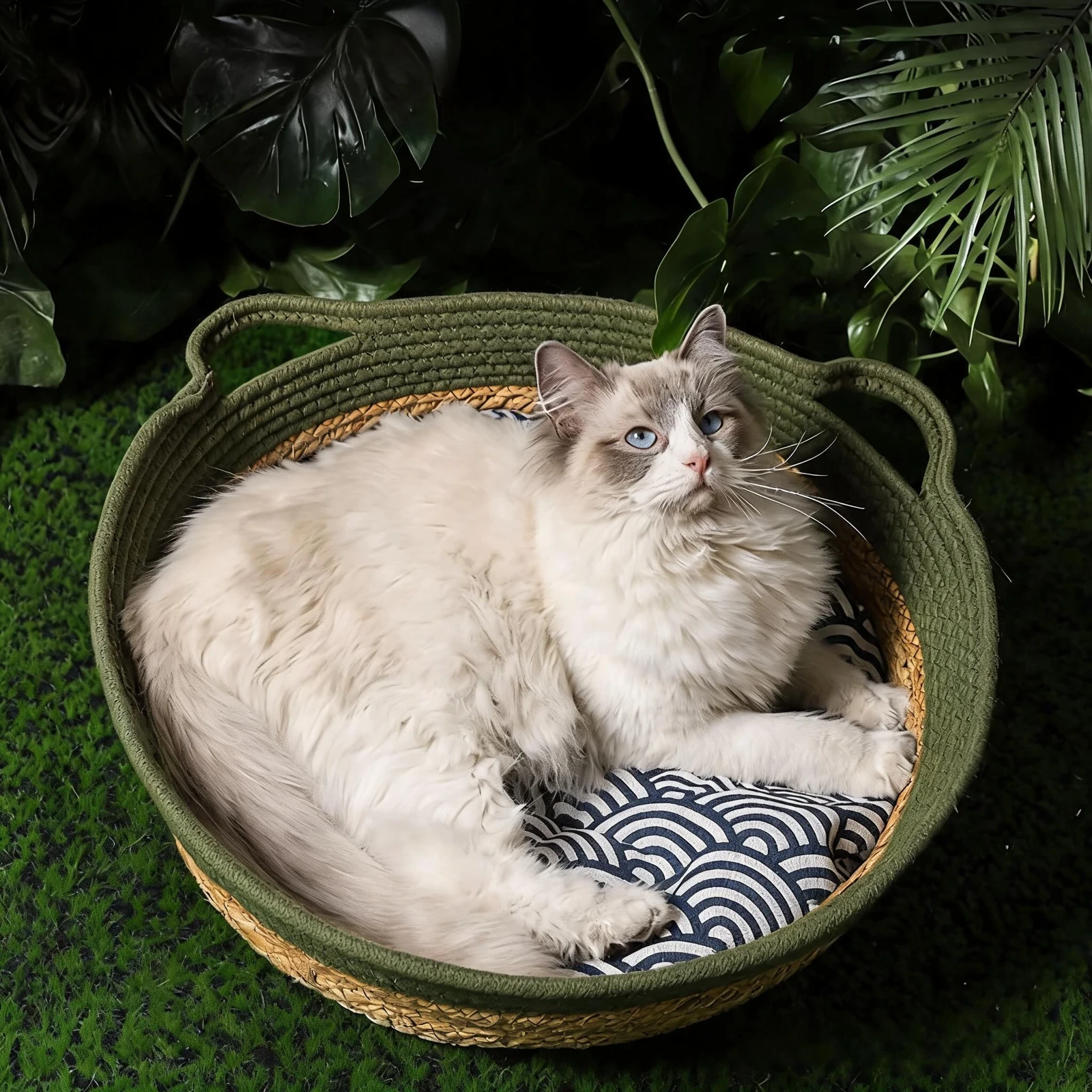 Cat Ear Woven Cat Bed image 1