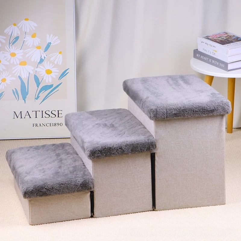 Plush Three-Step Pet Stairs - Model LTXMM004