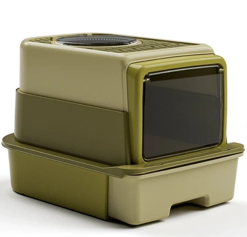 Drawer-Style Covered Cat Litter Box image 1