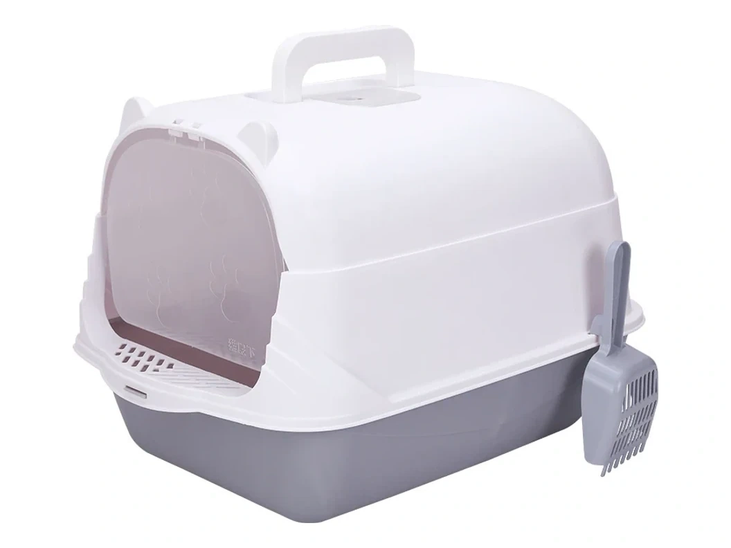 Portable Covered Cat Litter Box with Handle